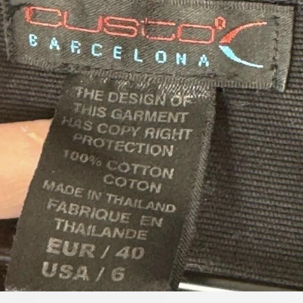 Custo Barcelona Women's Coat 6 Geometric Woven Black Trench Jacket Art‎ to Wear - Picture 6 of 9
